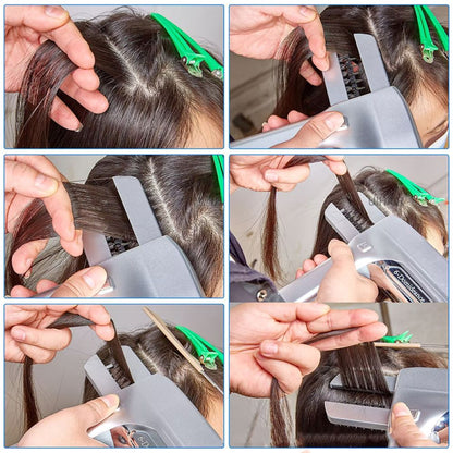 6D-3 Hair Extension Buckle Components: Skin Interface, Weft Header, and Needle Comb
