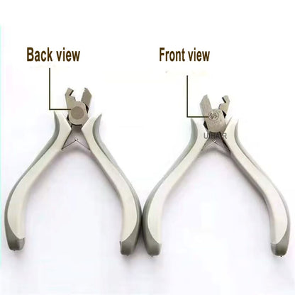 Damage-free C-link opening tool for professional stylists.