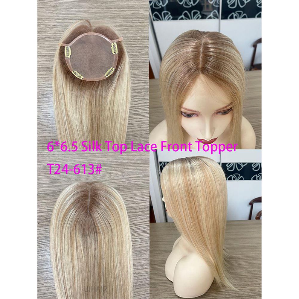 Blonde-613-Silk-Top-Lace-Front-Human-Hair-Topper