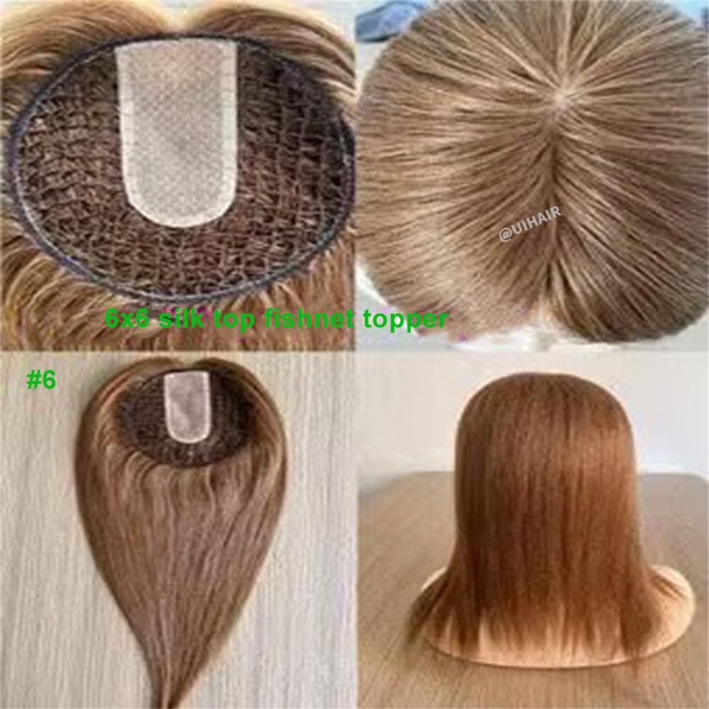 6x6 Silk Top Fishnet Topper Human Hair