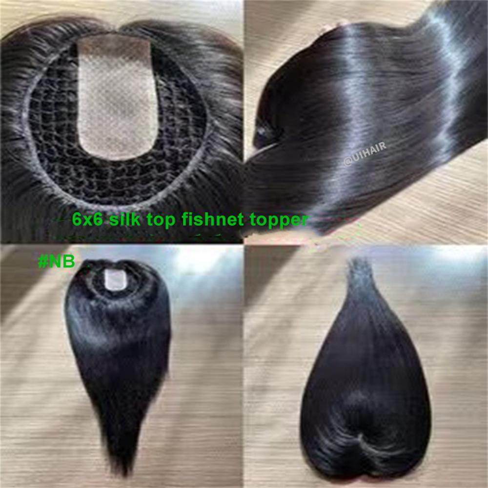 6x6 Silk Top Fishnet Topper Human Hair