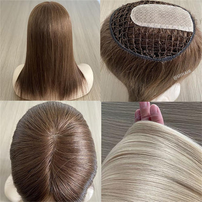 6x6 Silk Top Fishnet Topper Human Hair