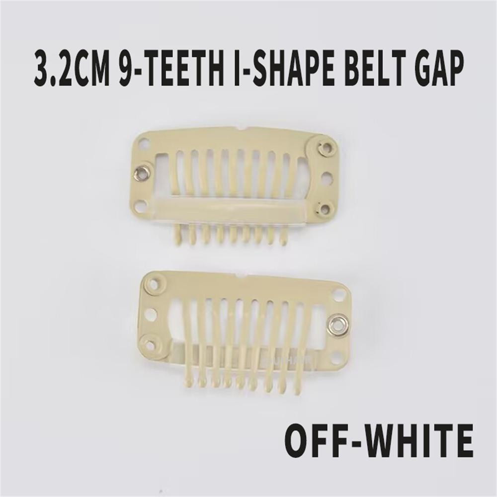 9-Teeth 6 Holes Metailic Snap Clips With Rubber for Hair Extensions