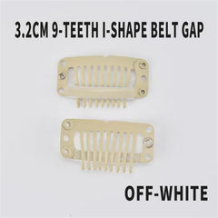 9-Teeth 6 Holes Metailic Snap Clips With Rubber for Hair Extensions