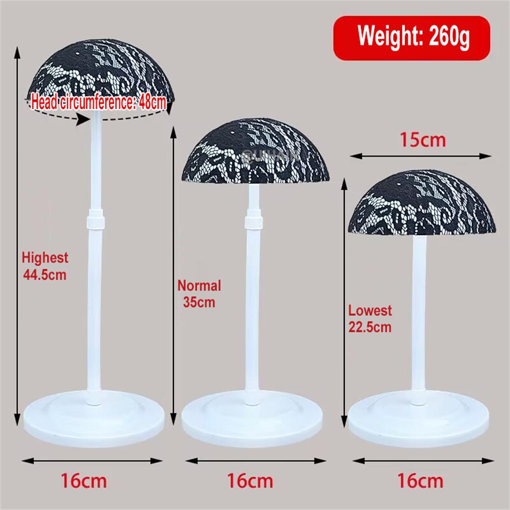 Adjustable Height Wig Holder Stands Non-Slip Portable Wig Head