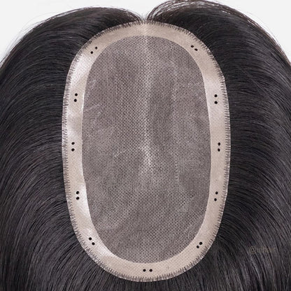 Close-up of the 3x5 Mono base border showcasing the integrated micro-holes for seamless bead-in hair installation.