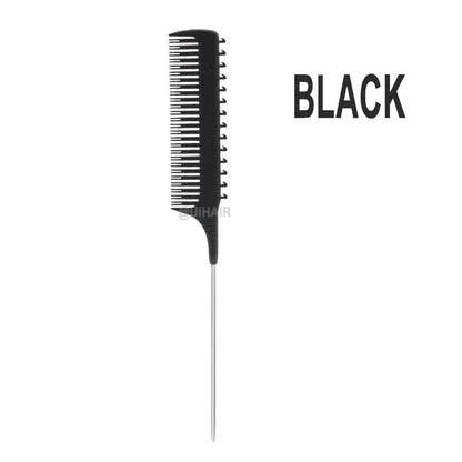 Double-Sided Hair Highlight Comb With Hook And Pointed Tail