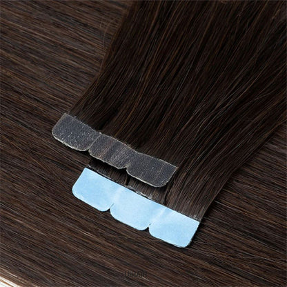 Seamless skin-weft tape-in extensions for fine hair application