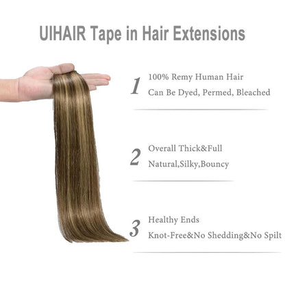 Close-up of 100% Remy human hair texture showing healthy ends and shine.