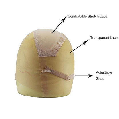 Full Lace Wig Cap Wig Base with Adjustable Strap Hairnet Cap for Making Wig Caps