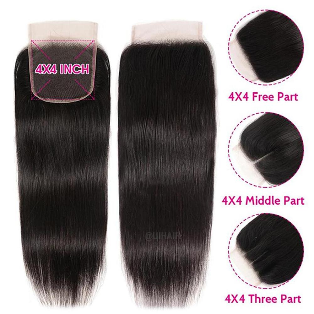 HD Swiss Lace Closure Human Hair Straight