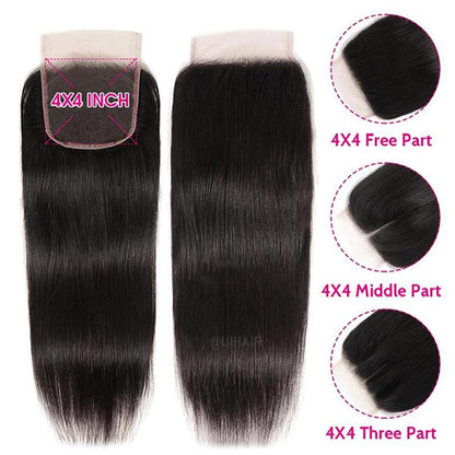 HD Swiss Lace Closure Human Hair Straight
