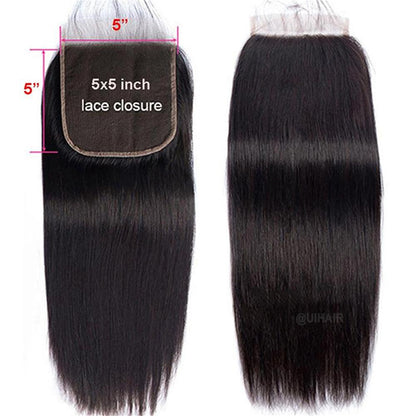 HD Swiss Lace Closure Human Hair Straight