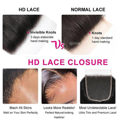 HD Swiss Lace Closure Human Hair Straight