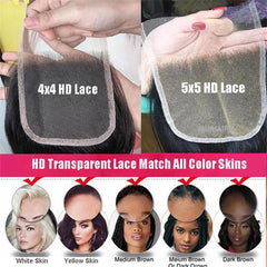 HD Swiss Lace Closure Human Hair Straight