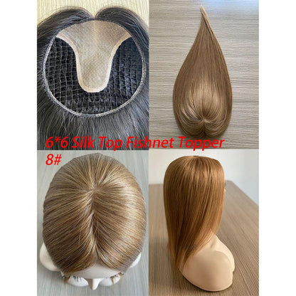 UIHAIR zero-trace hair topper before and after blonde hair transformation
