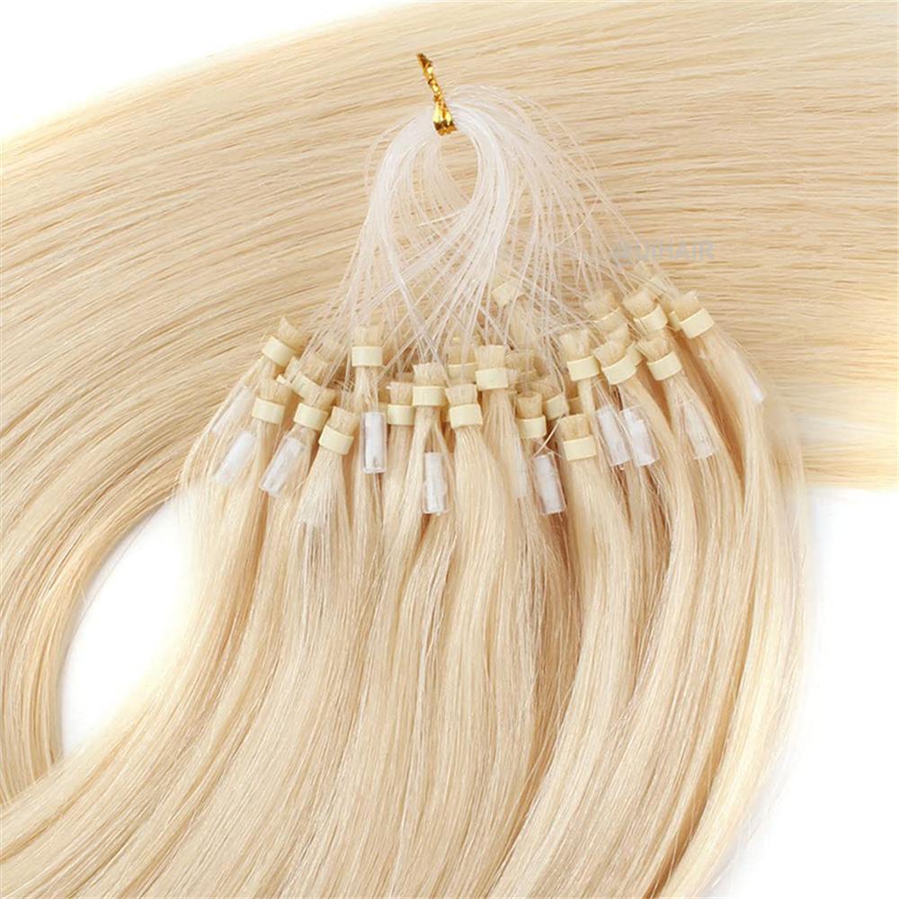 Virgin Human Hair Micro Loop Ring Link Hair Extension Light Color