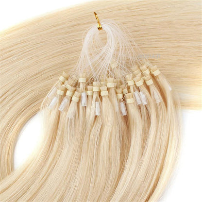 Virgin Human Hair Micro Loop Ring Link Hair Extension Light Color