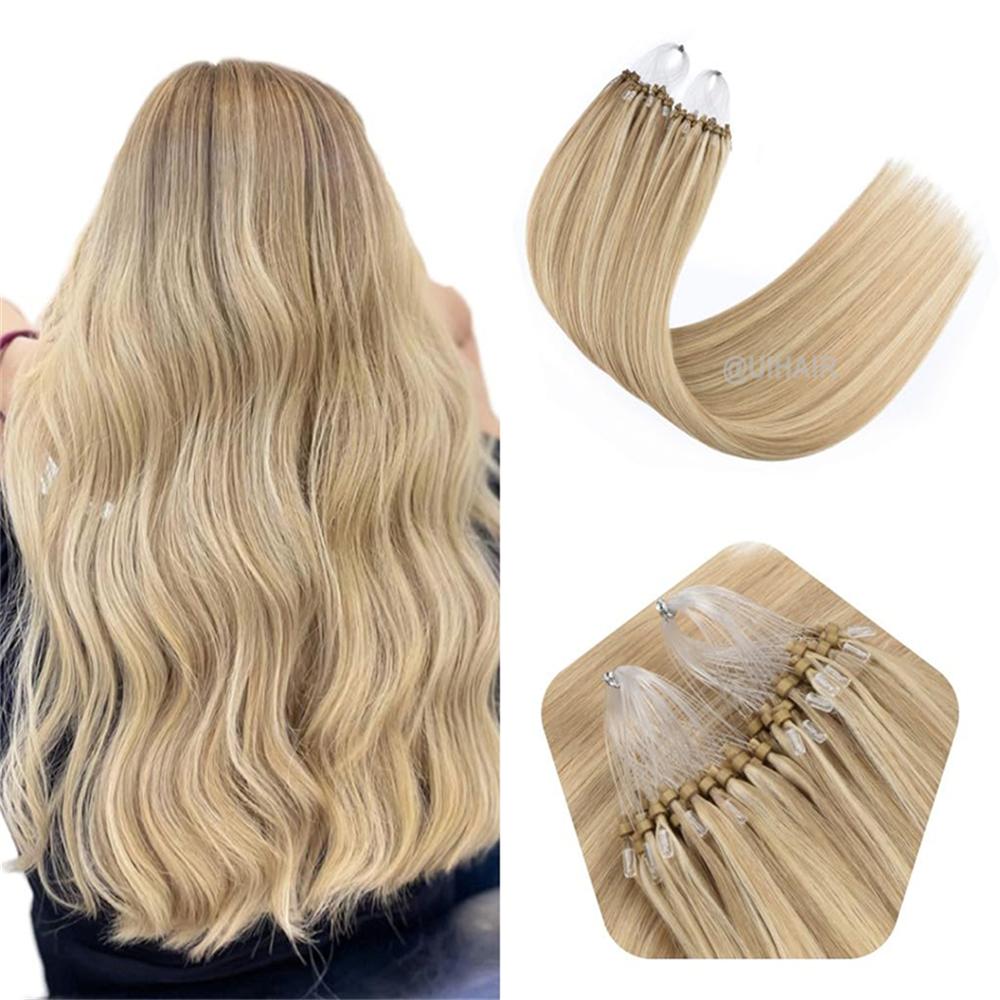 Virgin Human Hair Micro Loop Ring Link Hair Extension Highlight Color