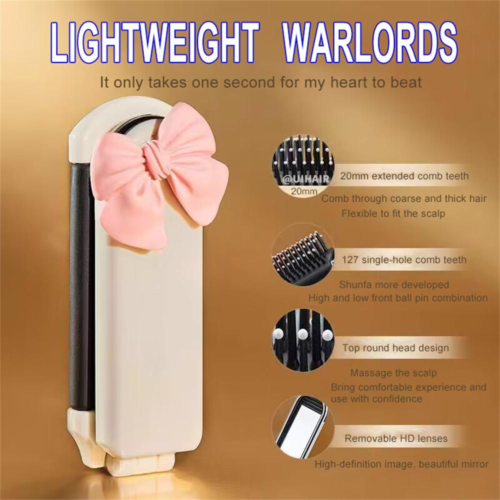 Mini Folding Massage Comb with Mirror