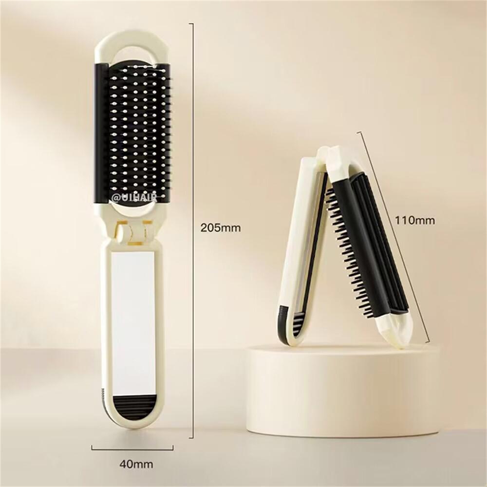 Mini Folding Massage Comb with Mirror
