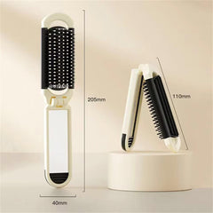 Mini Folding Massage Comb with Mirror