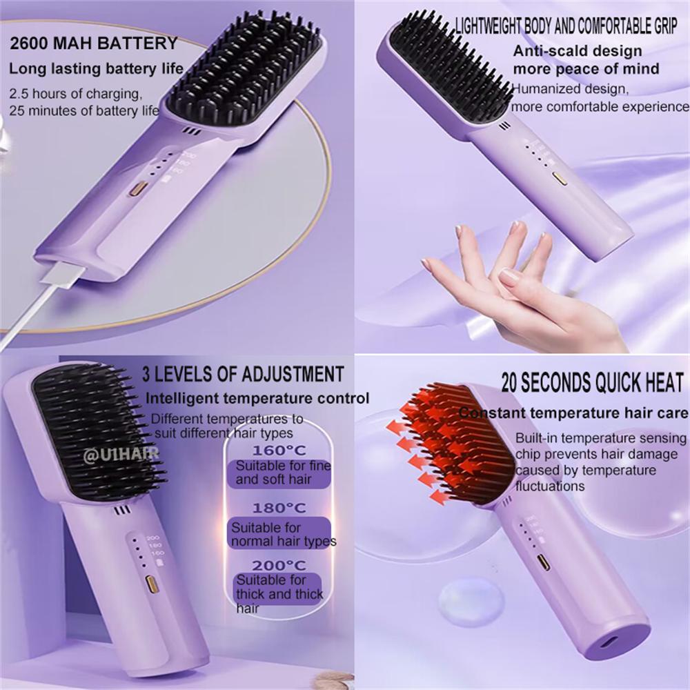 Negative Ion Portable Mini Straightening Electric Comb