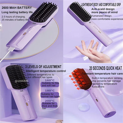 Negative Ion Portable Mini Straightening Electric Comb