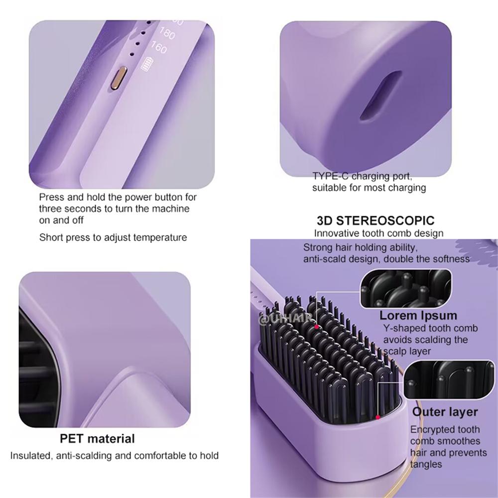 Negative Ion Portable Mini Straightening Electric Comb