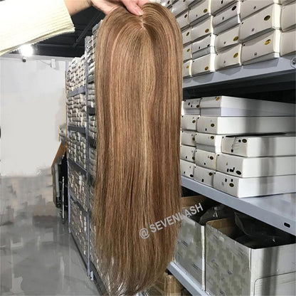 16" Real Virgin Human Hair Lady Jewish Topper 6x7"