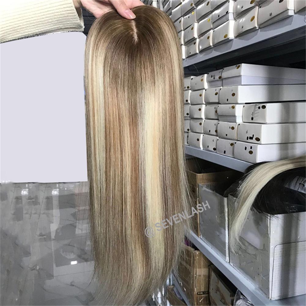 16" Real Virgin Human Hair Lady Jewish Topper 6x7"