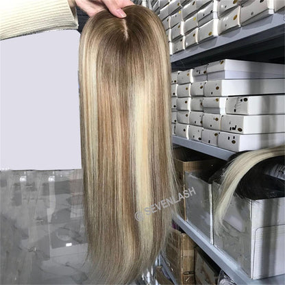 16" Real Virgin Human Hair Lady Jewish Topper 6x7"