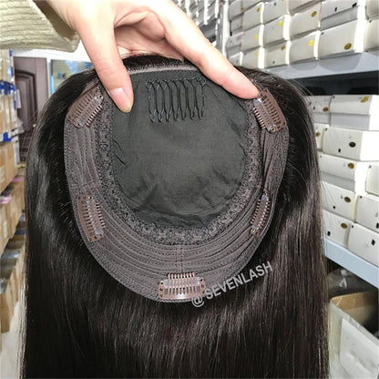 16" Real Virgin Human Hair Lady Jewish Topper 6x7"