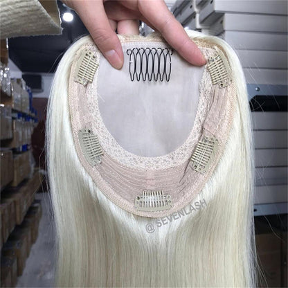 16" Real Virgin Human Hair Lady Jewish Topper 6x7"