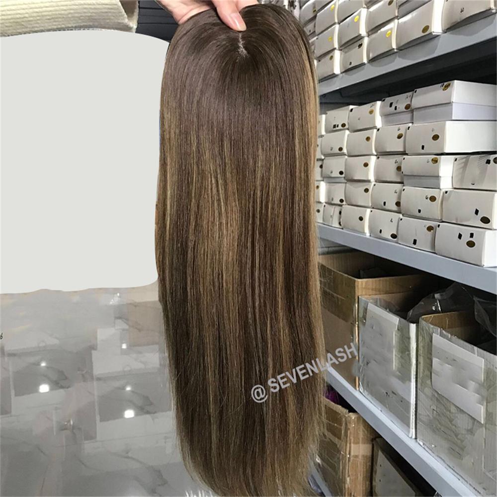 16" Real Virgin Human Hair Lady Jewish Topper 6x7"