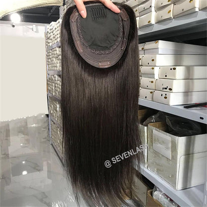 16" Real Virgin Human Hair Lady Jewish Topper 6x7"