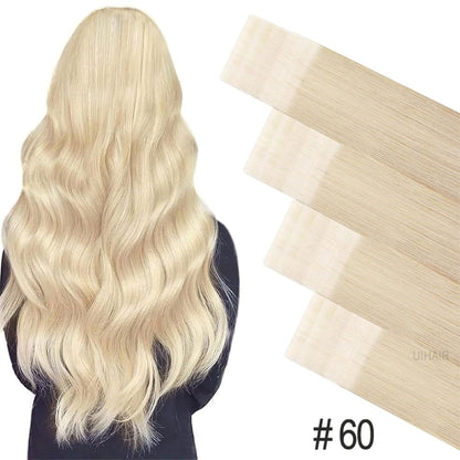 uihair Ultra Injection Tape In Hair Extensions 613 Platinum Blonde close-up