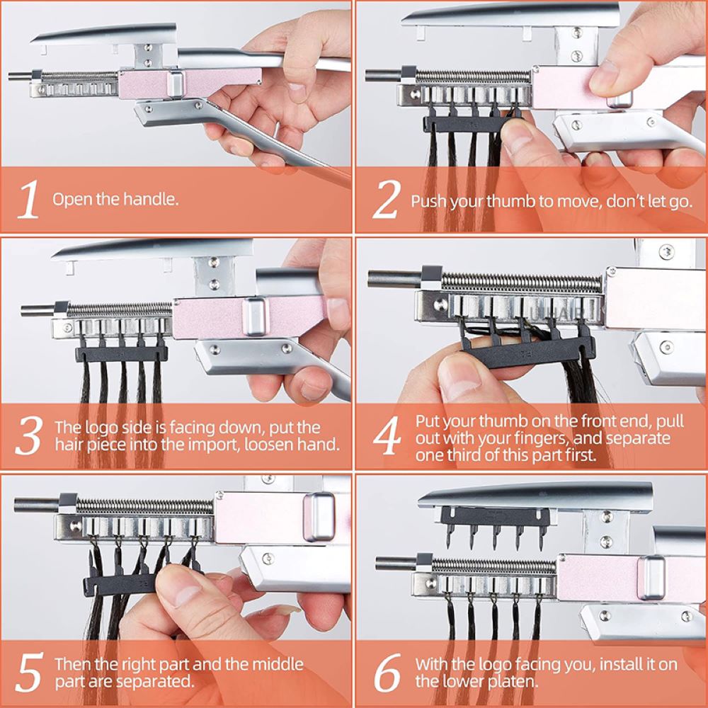 6D-2 Seamless Hair Extension Machine Kit for Salons
