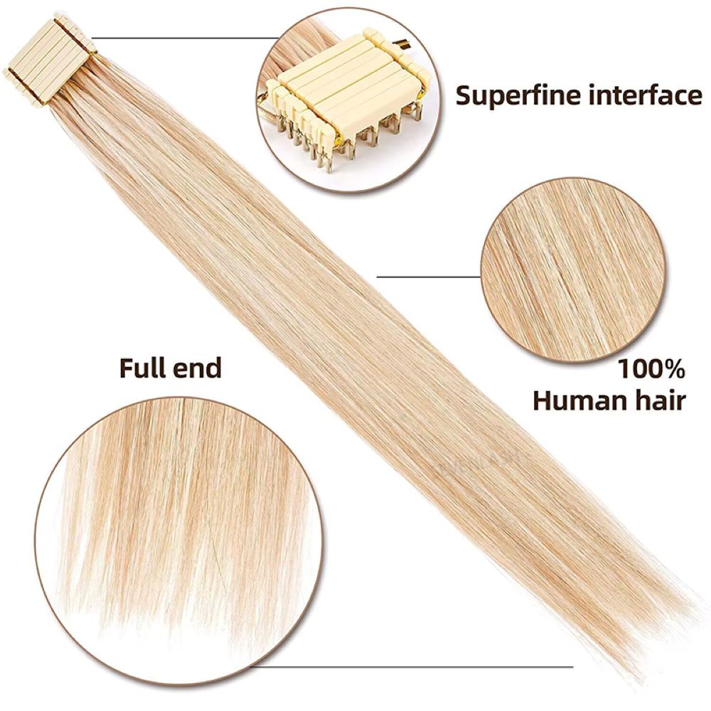 6D Hair Extensions Naturally Straight Human Hair Can Perm and Dye Hair No-Trace Hair Extensions – Light Luxe Collection Seamless