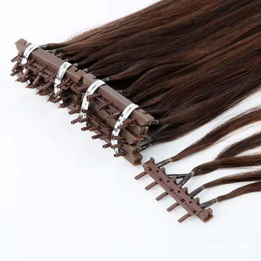6D Hair Extensions Naturally Straight Human Hair Can Perm and Dye Hair No-Trace Hair Extensions – Brown Luxe Collection Seamless