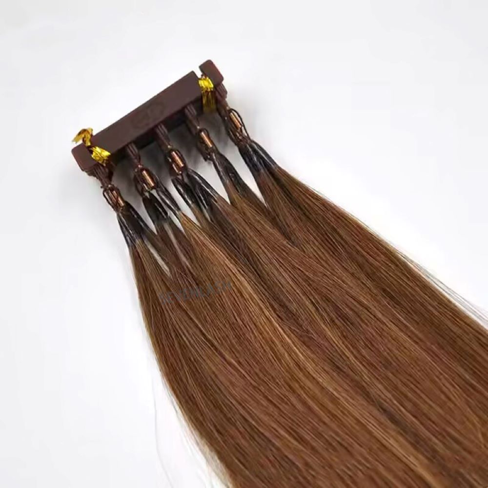 6D Hair Extensions Naturally Straight Human Hair Can Perm and Dye Hair No-Trace Hair Extensions – Brown Luxe Collection Seamless