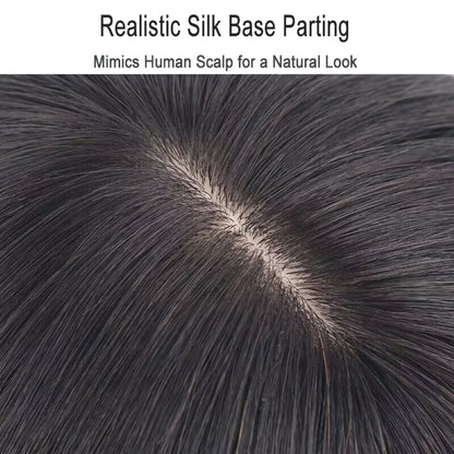 6x6 Silk Top Human Hair Topper – Ultra-Breathable Fishnet Base Hairpiece