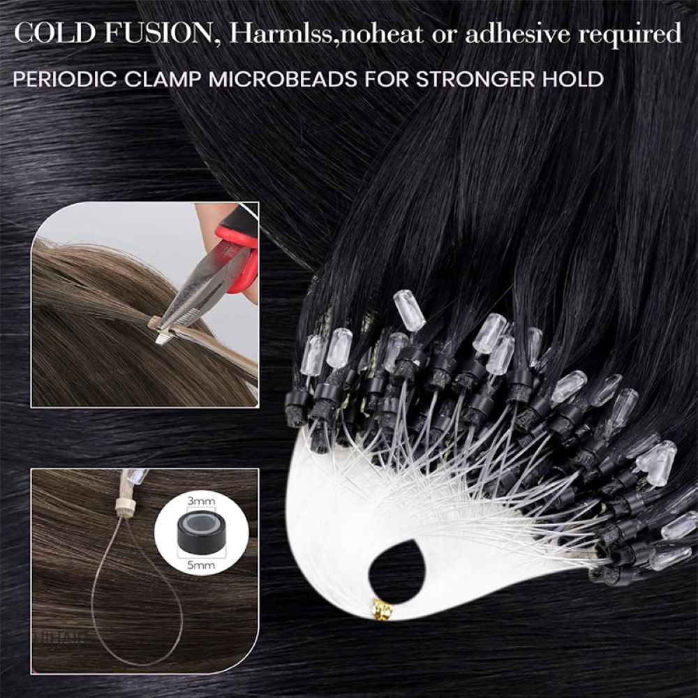 Comparison of UIHAIR 3mm micro ring vs standard extension beads
