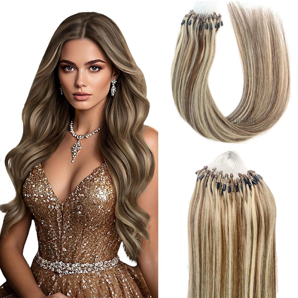 UIHAIR Highlighted Piano Micro Loop Hair Extensions 3D dimension