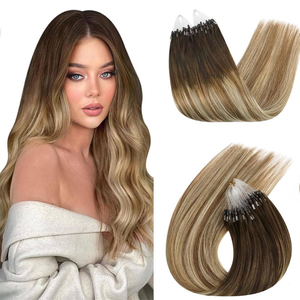 UIHAIR Rooted Ombre Micro Link Hair Extensions balayage transition