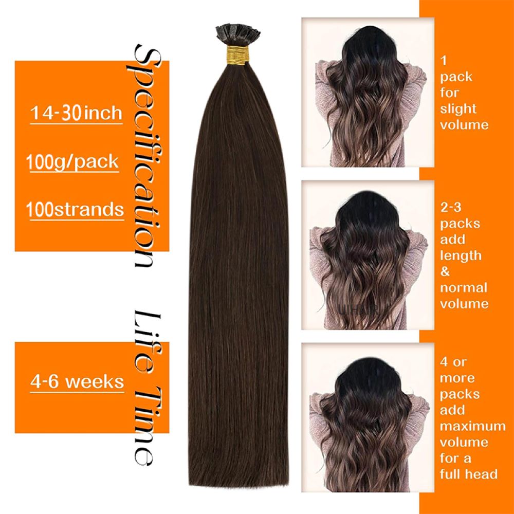Before and After Full Volume with Chocolate Brown Extensions