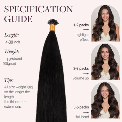 High-Quality Italian Keratin Tip for No-Shedding Extensions