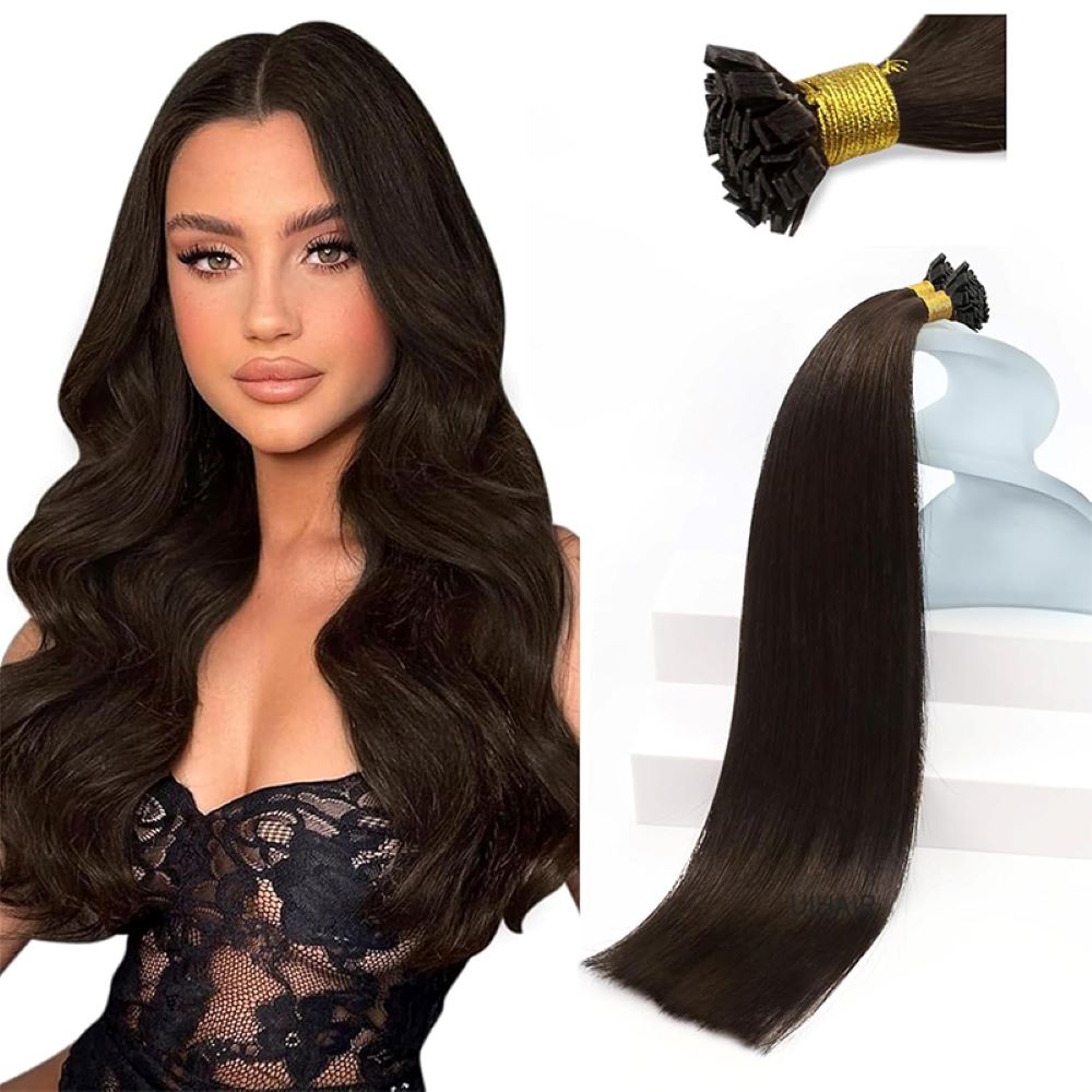 Chocolate Brown Flat Tip Hair Extensions for Dimensional Volume