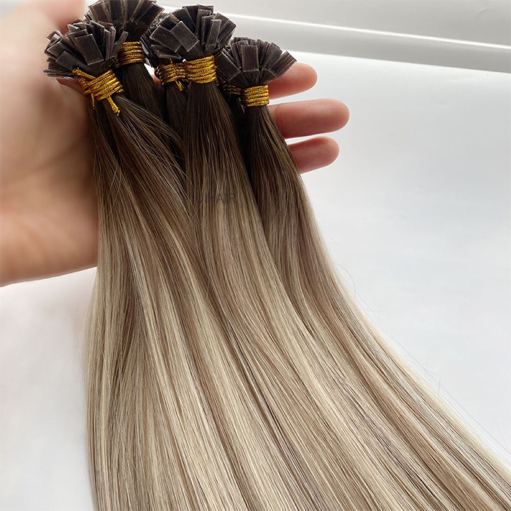Seamless Flat Tip Extensions with Dark Root Transition
