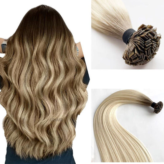 Ombre T Mixed Flat Tip Hair Extensions for Natural Root Melting